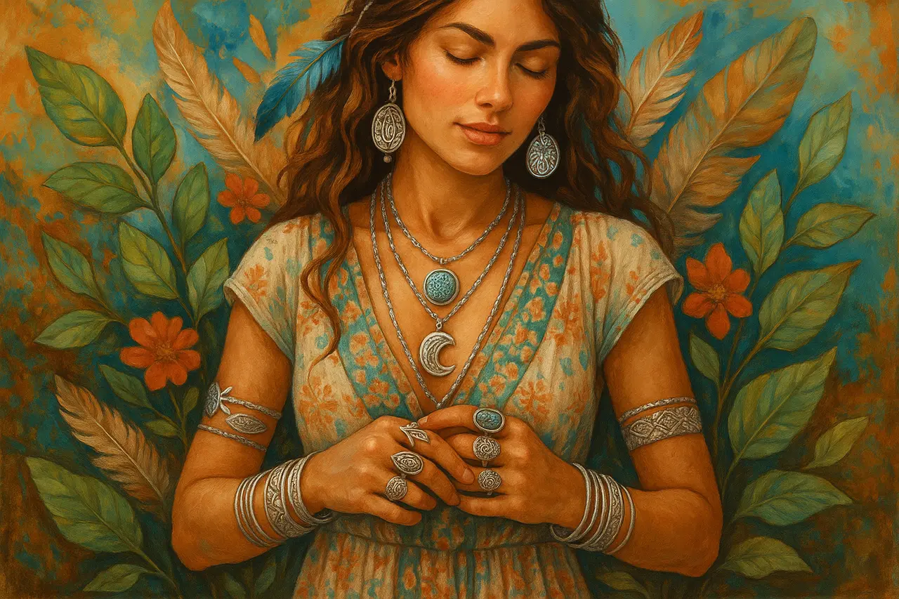 Joias de Prata e Inspiração Boêmia: Como Usar Peças Autênticas para Expressar Liberdade e Criatividade